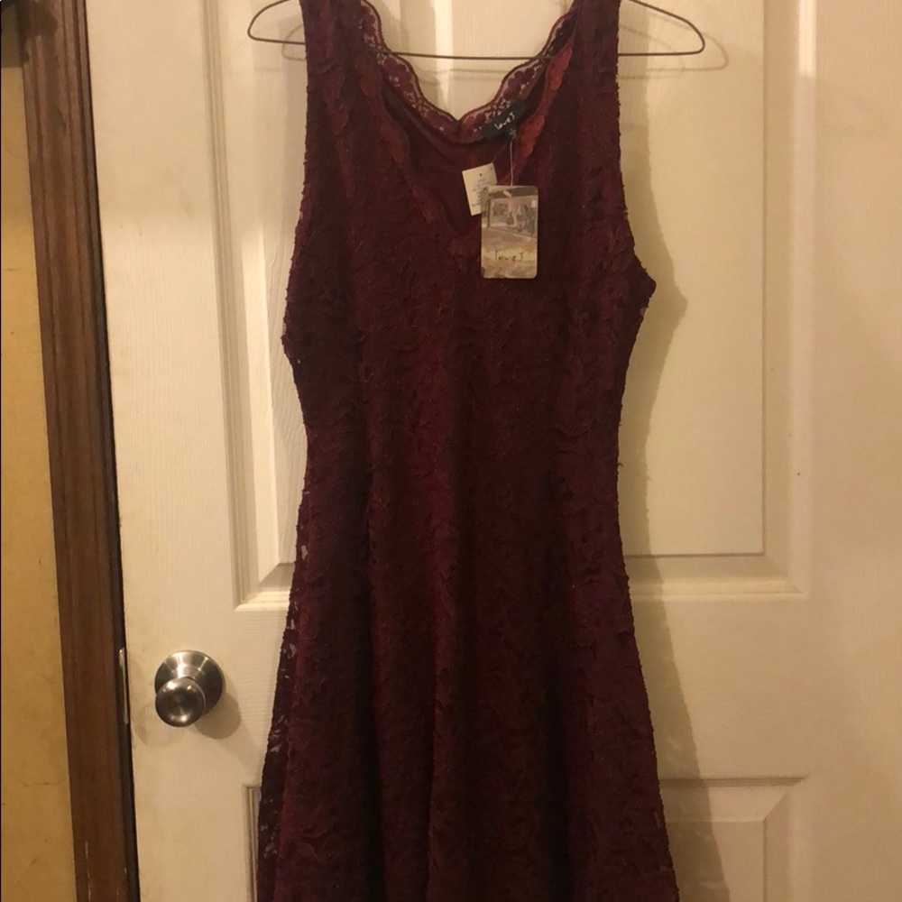 Lace burgundy dress